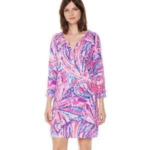 Lilly Pulitzer Sleeve Essie Dress Colony Coral NWT